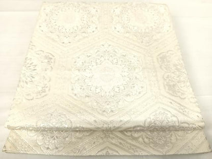 平和屋着物◎六通柄袋帯 唐織 亀甲花文 銀糸 正絹 逸品 AABE7217yx