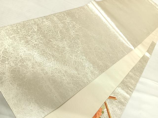 平和屋着物◎太鼓柄袋帯　総刺繍　駒刺繍　天井花文　金糸　正絹　逸品　AABE7218yx