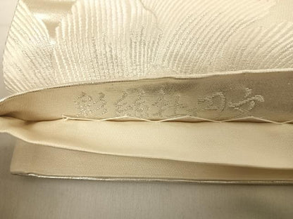 平和屋着物◎六通柄袋帯　彩絲牡丹紋　銀糸　正絹　逸品　AABE7221yx