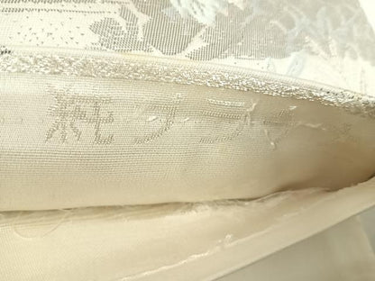 平和屋着物◎六通柄袋帯 唐織 花鳥文 純プラチナ 正絹 逸品 AABE7225yx