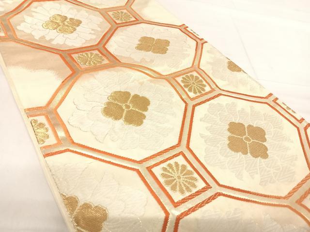 平和屋着物◎六通柄袋帯 唐織 蜀江花文 金糸 正絹 逸品 AABE7232yx
