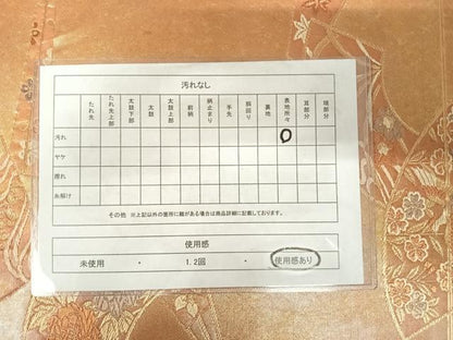 平和屋着物◎六通柄袋帯 地紙花文 金糸 引箔 正絹 逸品 AABE7244yx
