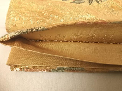 平和屋着物◎六通柄袋帯 唐織 松取能御所 金糸 正絹 逸品 AABE7264yx