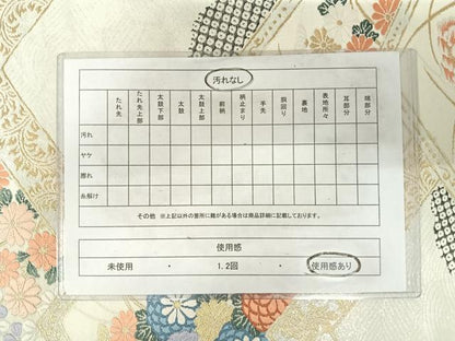 平和屋着物◎六通柄袋帯 唐織 草花文 金銀糸 正絹 逸品 AABE7272yx