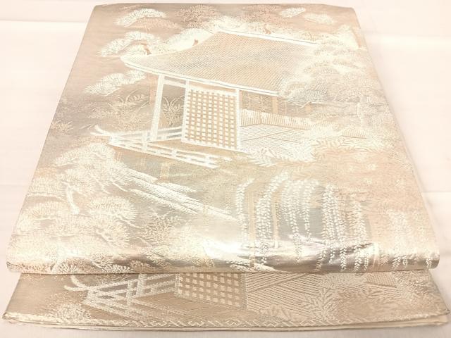 平和屋着物◎六通柄袋帯 京洛錦 風景文 二重引箔袋帯 正絹 逸品 AABE7286yx