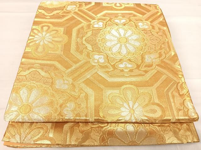 平和屋着物◎六通柄袋帯 正倉院花文 金糸 正絹 逸品 AABE7296yx