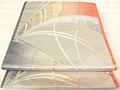 平和屋着物◎六通柄袋帯 唐織 吉祥文 金銀糸 正絹 逸品 AABE7297yx