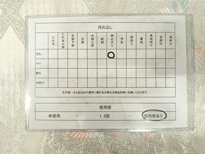 平和屋着物◎六通柄袋帯　唐織　天井花鳥文　銀糸　正絹　逸品　AABE7320yx