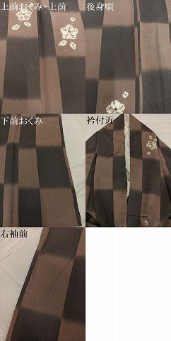 平和屋着物●上質な小紋　作家物　松柏　舞花文　暈し染め　正絹　逸品　AABE7345ph