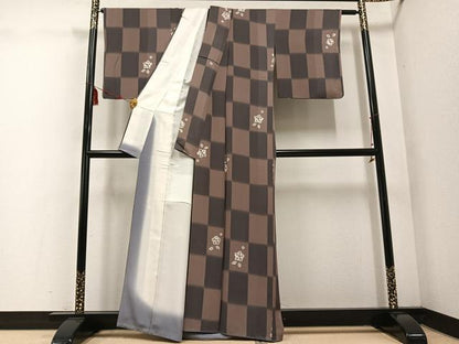 平和屋着物●上質な小紋　作家物　松柏　舞花文　暈し染め　正絹　逸品　AABE7345ph