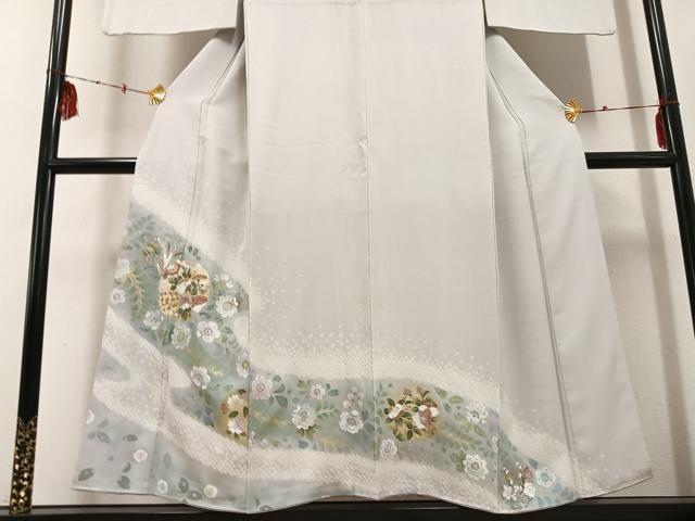 平和屋着物●訪問着　辻が花　絞り　雪輪花文　金銀彩　正絹　逸品　AABE7346ph