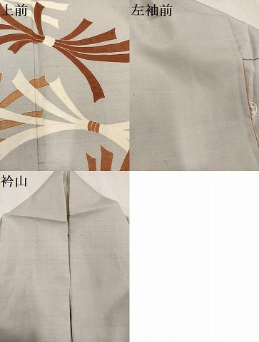 平和屋着物●訪問着　紬地　束ね熨斗文　正絹　逸品　AABE7398ph