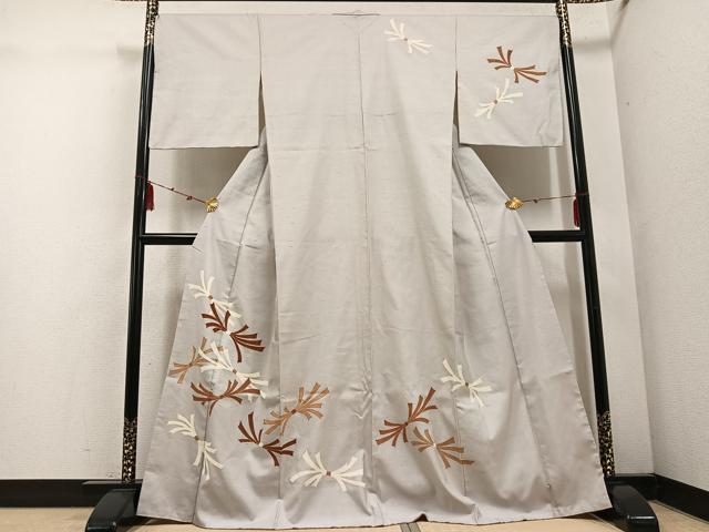 平和屋着物●訪問着　紬地　束ね熨斗文　正絹　逸品　AABE7398ph