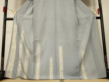 平和屋着物＊夏物 訪問着 絽 刺繍 草花文 暈し染め 金彩 正絹 逸品 AABE7405jd