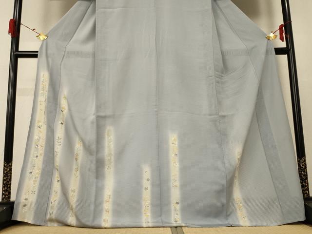 平和屋着物＊夏物 訪問着 絽 刺繍 草花文 暈し染め 金彩 正絹 逸品 AABE7405jd