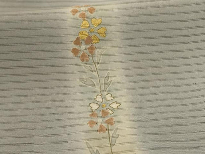 平和屋着物＊夏物 訪問着 絽 刺繍 草花文 暈し染め 金彩 正絹 逸品 AABE7405jd