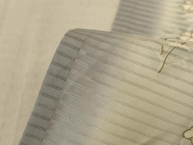 平和屋着物＊夏物 訪問着 絽 刺繍 草花文 暈し染め 金彩 正絹 逸品 AABE7405jd