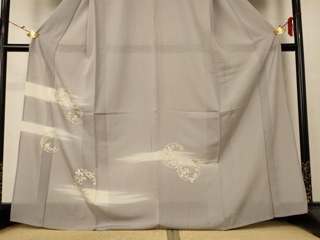 平和屋着物＊夏物 訪問着 絽 草花丸文 暈し染め 金彩 正絹 逸品 AABE7409jd
