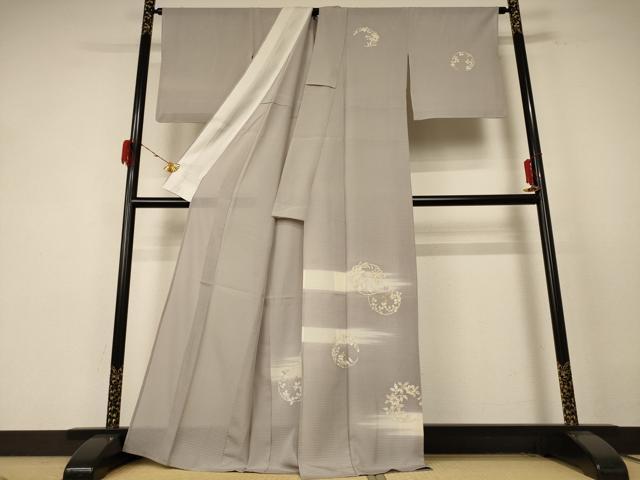 平和屋着物＊夏物 訪問着 絽 草花丸文 暈し染め 金彩 正絹 逸品 AABE7409jd