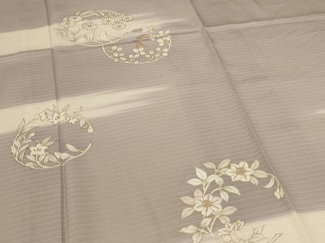 平和屋着物＊夏物 訪問着 絽 草花丸文 暈し染め 金彩 正絹 逸品 AABE7409jd