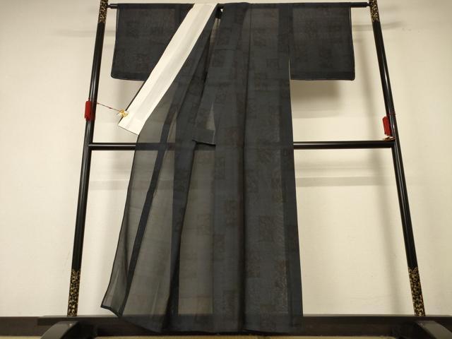 平和屋着物＊夏物 本場大島紬 夏大島 色紙草花文 反端付き 正絹 逸品 未使用 AABE7410jd