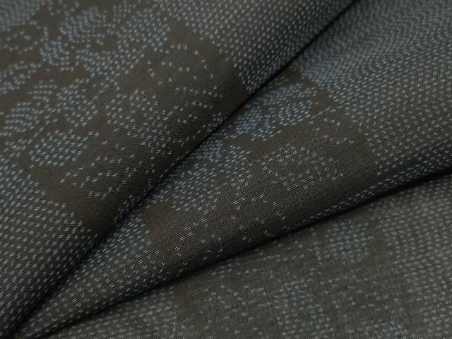 平和屋着物＊夏物 本場大島紬 夏大島 色紙草花文 反端付き 正絹 逸品 未使用 AABE7410jd