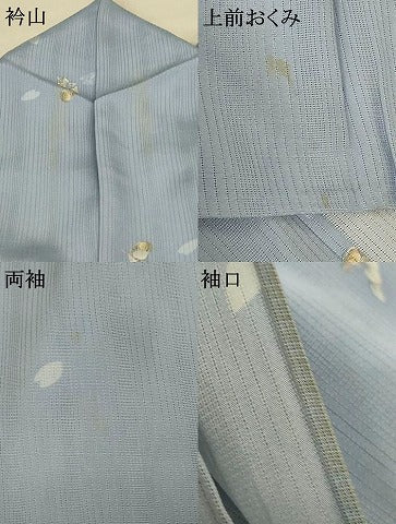平和屋着物＊夏物 小紋 縦絽 梟 正絹 逸品 AABE7411jd
