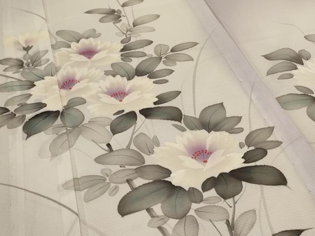 平和屋着物＊夏物 訪問着 絽 草花文 暈し染め 洗える着物 AABE7419jd