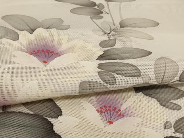 平和屋着物＊夏物 訪問着 絽 草花文 暈し染め 洗える着物 AABE7419jd