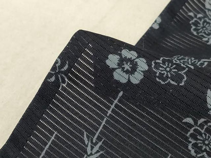 平和屋着物＊夏物 小紋 絽 花唐草文 船 やまと誂製 洗える着物 AABE7421jd
