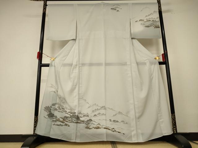 平和屋着物＊夏物 訪問着 絽 風景文 洗える着物 AABE7425jd
