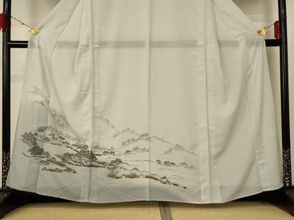 平和屋着物＊夏物 訪問着 絽 風景文 洗える着物 AABE7425jd