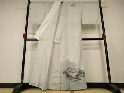 平和屋着物＊夏物 訪問着 絽 風景文 洗える着物 AABE7425jd
