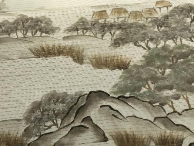 平和屋着物＊夏物 訪問着 絽 風景文 洗える着物 AABE7425jd