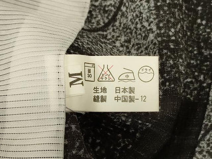 平和屋着物＊夏物 小紋 紗 市松花文 洗える着物 AABE7430jd