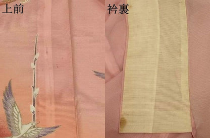 平和屋着物＊夏物 訪問着 絽 花鳥文 暈し染め 銀彩 洗える着物 AABE7436jd