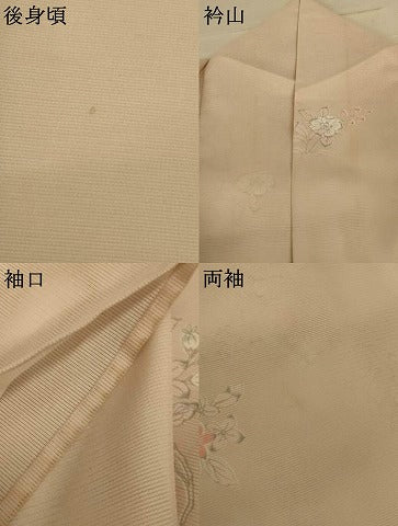 平和屋着物＊夏物 小紋 絽 草花文 洗える着物 AABE7438jd