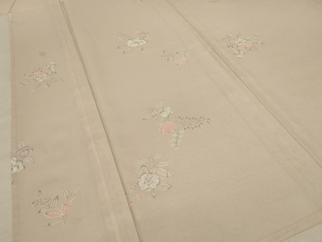 平和屋着物＊夏物 小紋 絽 草花文 洗える着物 AABE7438jd