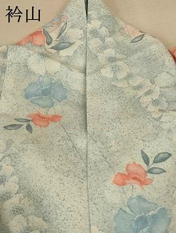 平和屋着物＊夏物 小紋 絽 草花文 洗える着物 AABE7439jd