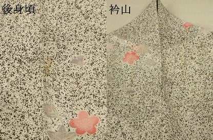 平和屋着物＊夏物 小紋 絽 舞花文 洗える着物 AABE7443jd