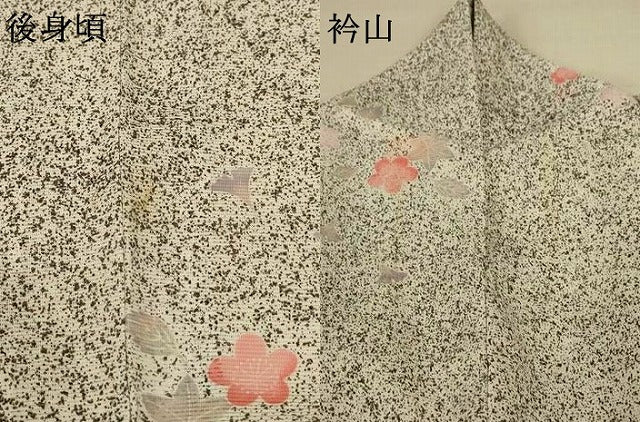 平和屋着物＊夏物 小紋 絽 舞花文 洗える着物 AABE7443jd