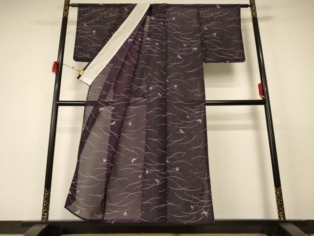 平和屋着物＊夏物 小紋 絽 蜻蛉 芝 洗える着物 AABE7446jd