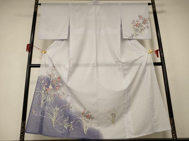 平和屋着物＊夏物 訪問着 絽 流水草花文 洗える着物 AABE7449jd