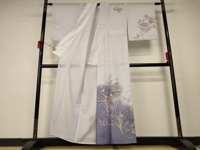 平和屋着物＊夏物　訪問着　絽　流水草花文　洗える着物　AABE7449jd 平和屋着物＊夏物 訪問着 絽 流水草花文 洗える着物 AABE7449jd