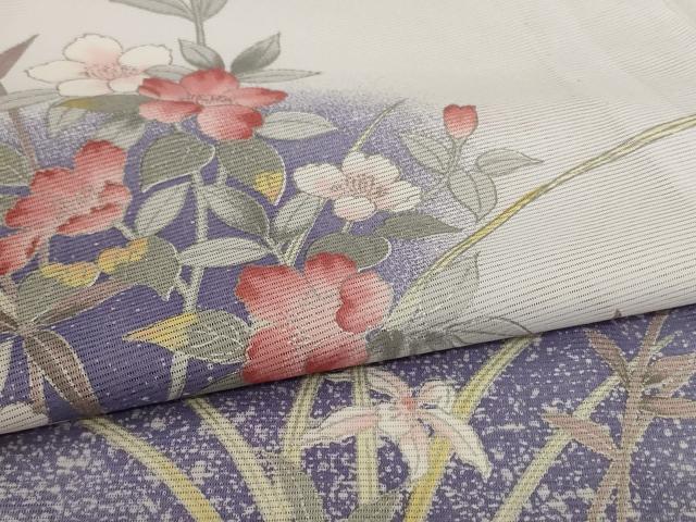 平和屋着物＊夏物　訪問着　絽　流水草花文　洗える着物　AABE7449jd 平和屋着物＊夏物 訪問着 絽 流水草花文 洗える着物 AABE7449jd