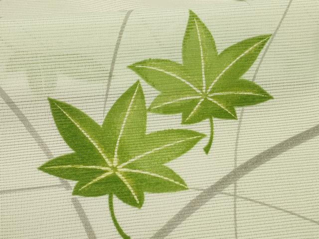 平和屋着物＊夏物 小紋 絽 楓文 洗える着物 AABE7451jd