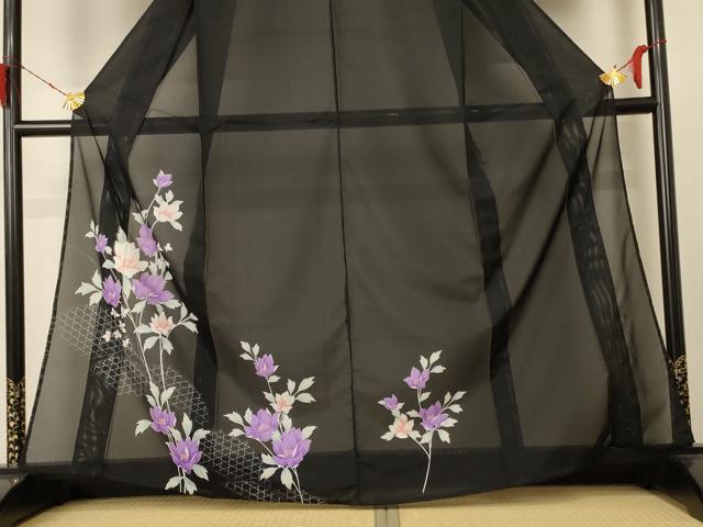 平和屋着物＊夏物 訪問着 絽 草花文 金彩 洗える着物 AABE7459jd