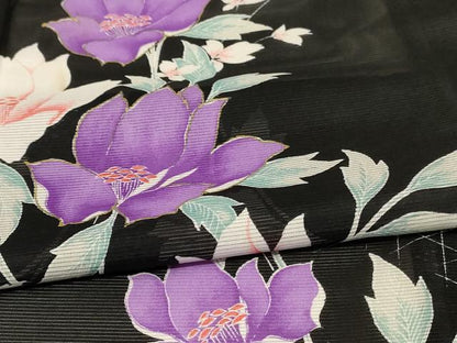 平和屋着物＊夏物 訪問着 絽 草花文 金彩 洗える着物 AABE7459jd