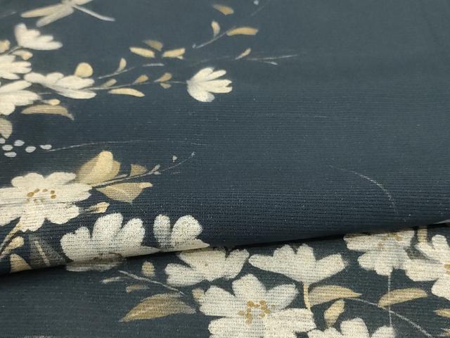 平和屋着物＊夏物 訪問着 絽 手描き 草花文 金彩 正絹 逸品 AABE7460jd