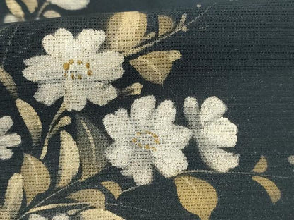 平和屋着物＊夏物 訪問着 絽 手描き 草花文 金彩 正絹 逸品 AABE7460jd
